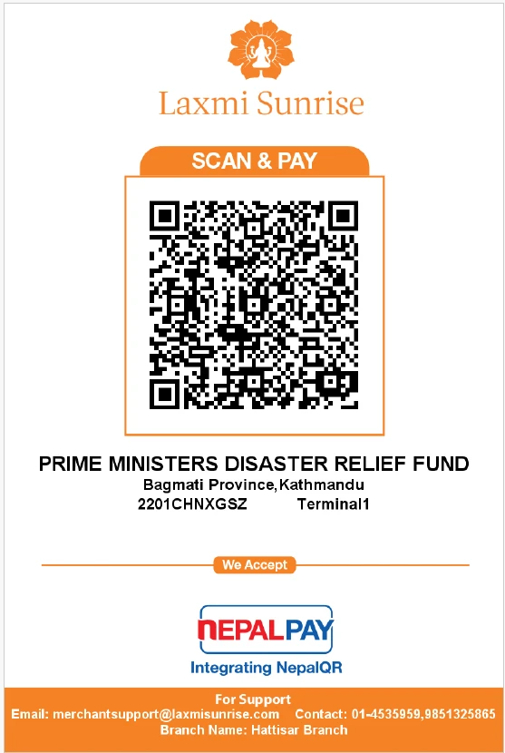 Nepal PM Disaster Relief Fund NepalPay QR — Laxmi Sunrise Bank